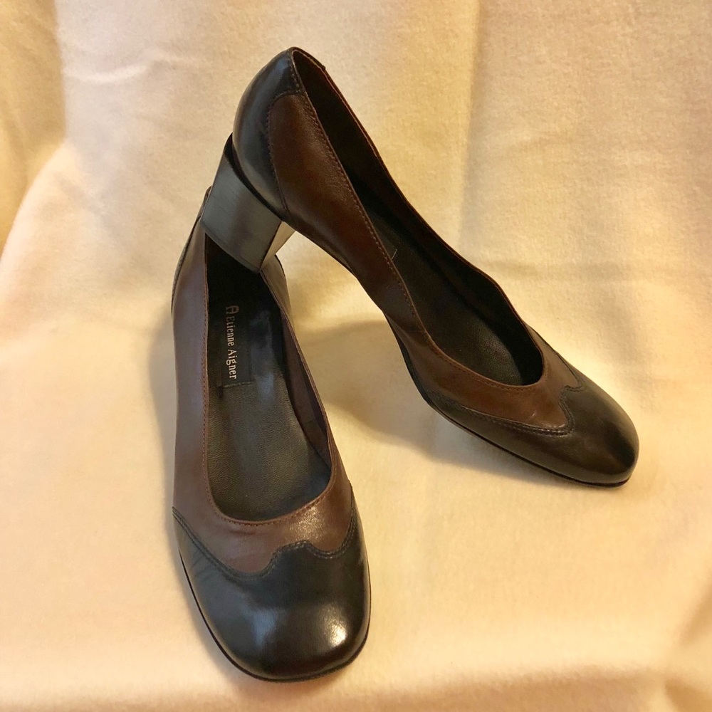 Etienne Aigner Wing-Tip Two-Tone Pumps Sz 8.5